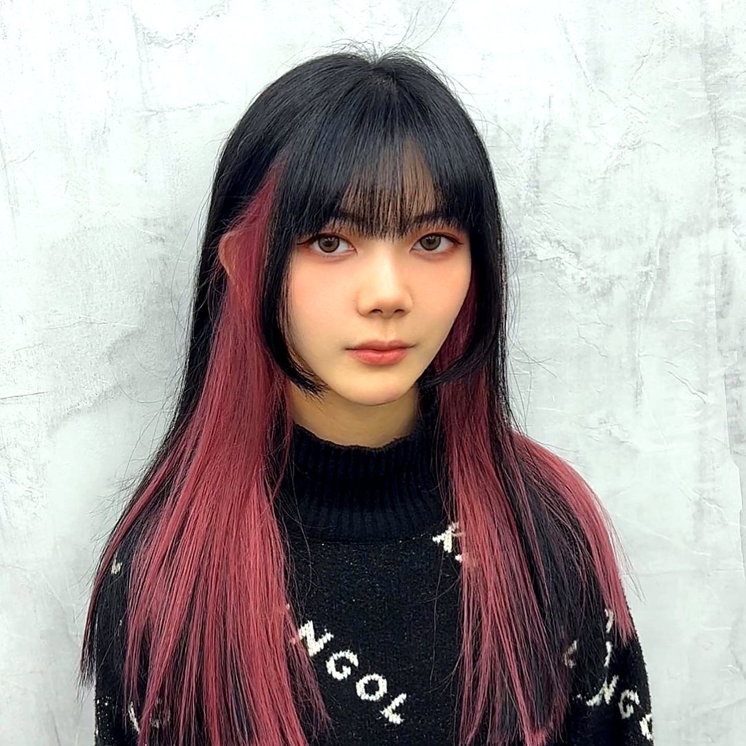 Piko 作品 黑×莓紅內層挑染