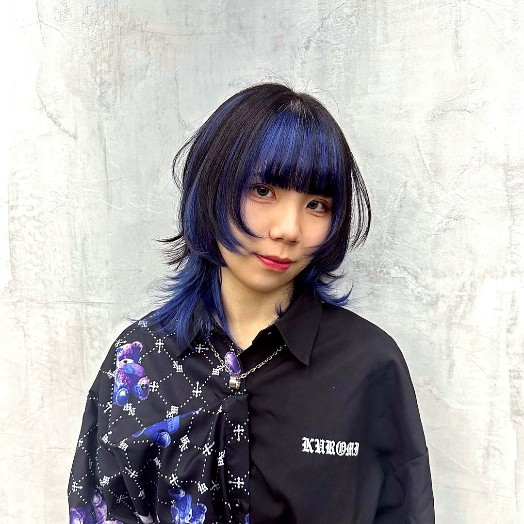 Piko 作品 深藍紫短髮
