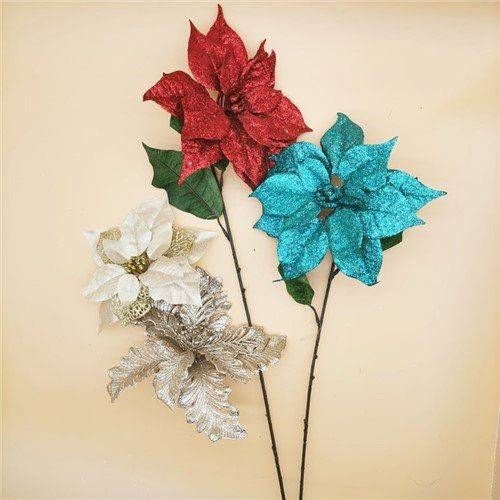 一品紅聖誕絲花 Poinsettia Christmas Silk Flower